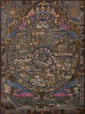 Wheel of Life | Journey Through Samsara | Original Hand-Painted Bhavachakra